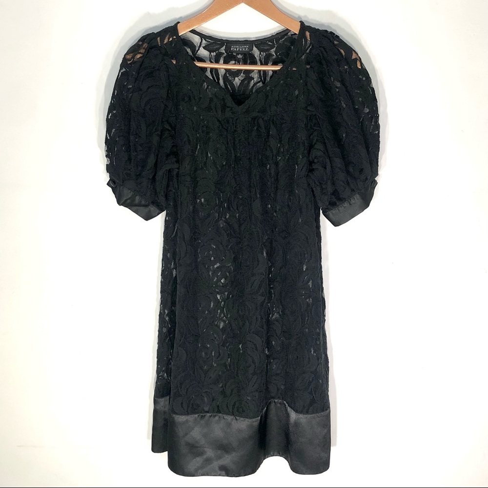 Adrianna Papell Black lace dress -size 4